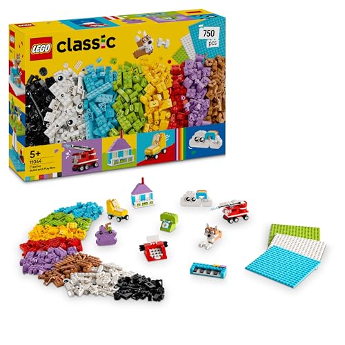 LEGO Classic Scatola Creativa Build-and-Play - Mattoncini Colorati per Costruire Casa, Cane Giocattolo, Camion dei...