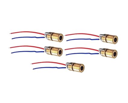 ILTPL - Laser Dot Diode Module Head Red Light 650nm-5v Pack of 5pcs