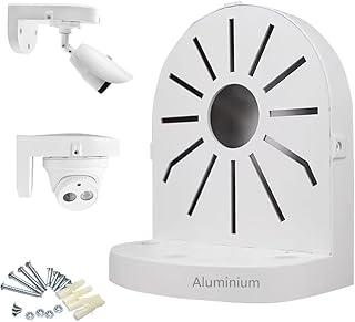 Security Camera Mount Bracket, Aluminum Indoor Outdoor Wall Mount Bracket L-Type Bracket for CCTV Security Dome IP Camera Mounting Dome Security Camera Junction Box Mount Bracket Universal