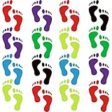 48 Pieces Footprint Stickers Footprint Decal Floor Stickers PVC Footprint Stickers Waterproof Footprint Decal for Floor Decoration, Multicolor