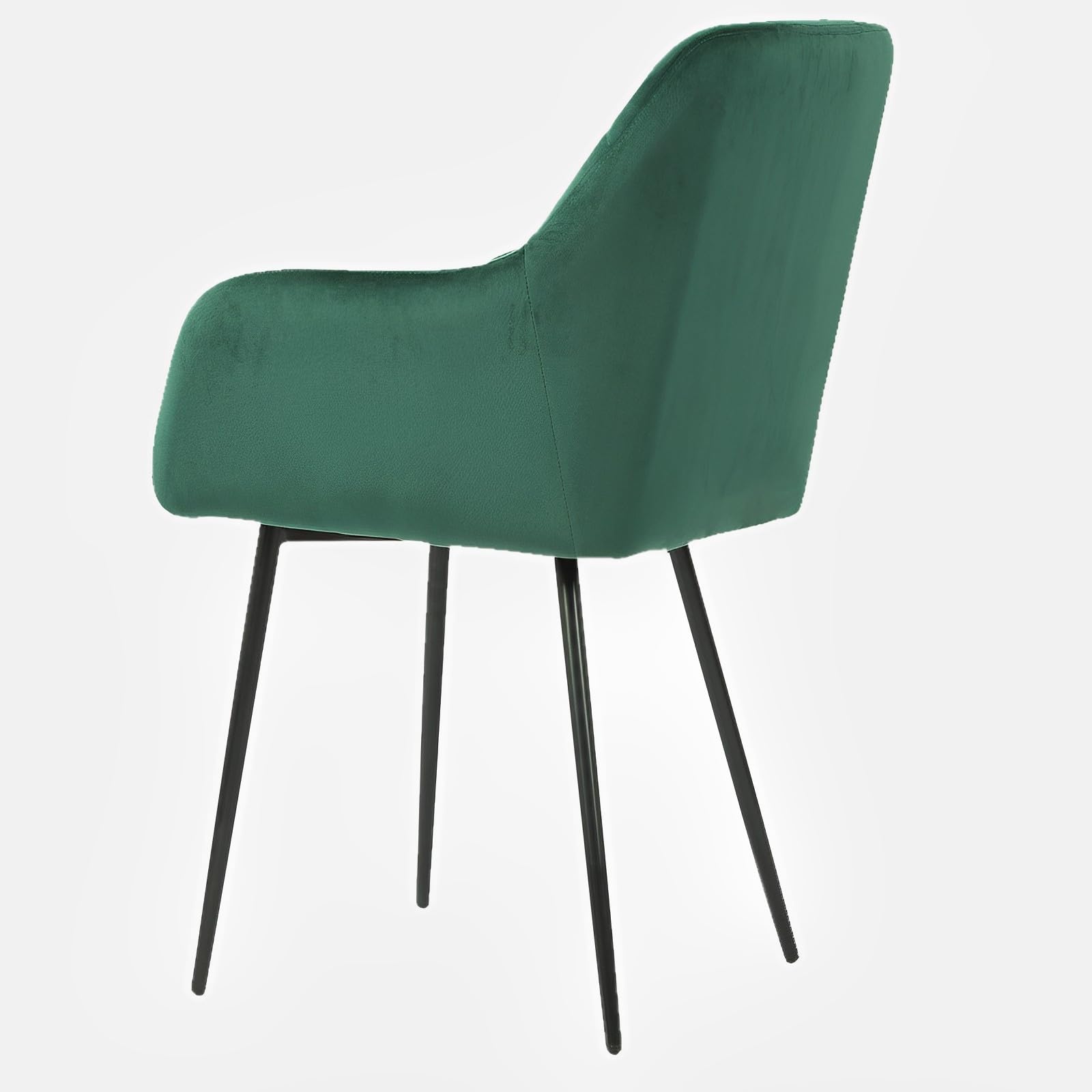 Ya-Home Set di 4 Sedie da Pranzo in Velluto Sedie da Cucina Poltrona Sala da Pranzo Girevole con Gambe in Metallo Sedie Imbottite per Soggiorno/Ristorante, Verde
