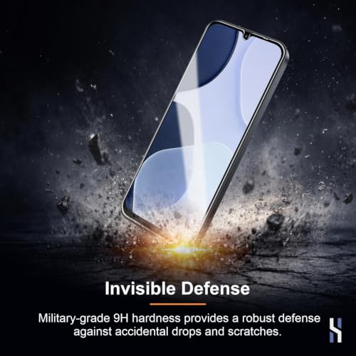 Image of Tempered Glass for Redmi 15C | Poco C85x | Redmi 15A | Redmi A7 Pro - Military Grade 9H Screen Guard, Anti-Scratch, Shatterproof, Edge to Edge Full Coverage - Black Border