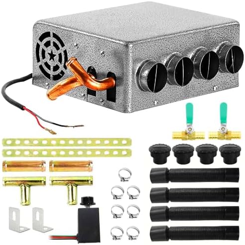 12V Car Auxiliary Heater, 8500BTU Dual Blowers With 4 Vents Automobile Interior Heater, Universal Underdash Compact Heater Windshield Defroster and Defogger For Truck, Tractor, Minivans, UTV