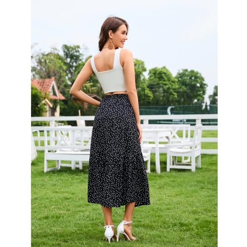 Maxi Skirts for Women with Pockets Long Midi Length Casual Skirt for Holiday