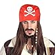 Aomig Pirat Bandana, 8 Stücke Pirat Kapitän, Kopftuch für Pirat Thema Party Halloween und Kinder Party Gefallen (4 Schwarz + 4 Rot)