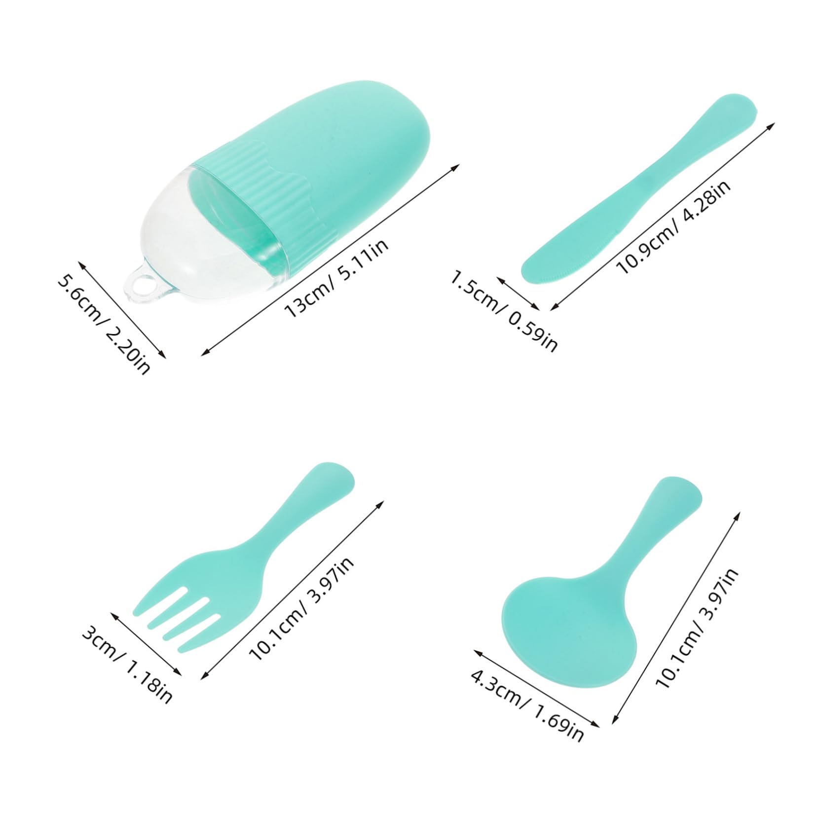 STOBAZA 3 Sets Portable Utensil with Case of Stylish Cutlery for Travel Camping and Picnics Compact and Lightweight to Use for Boy Girl and Daily Dining