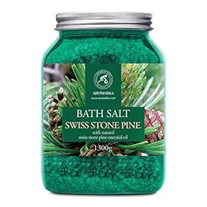 Sales Marinas de Baño con Aceite Esencial de Pino de Piedra Suizo 1300 g – Naturales – Belleza – Cuidado Corporal – Cuidado de Piel – Cuidado del Cuerpo – Aromaterapia