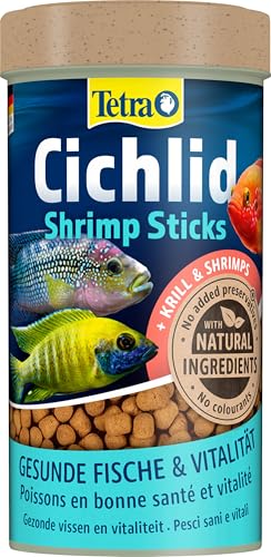 Tetra Cichlid Shrimp Sticks - ausgewogenes und vollwertiges Fischfutter für alle fleischfressenden Cichliden mit hohem Shrimpanteil 250 ml Dose