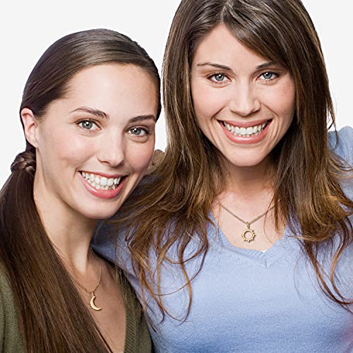 Sisters Necklace for 2, Sun and Moon Matching Necklaces Birthday Christmas Gifts for Girls Women BFF3