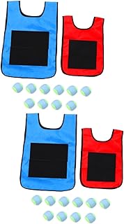 TOYANDONA Dodgeball Tag Sticky Vest 2 Sets Outdoor Play Toys for Kids Throwing Ball Game Props Sticky Ball Vest Game Set Child Label Stick Ball Vest