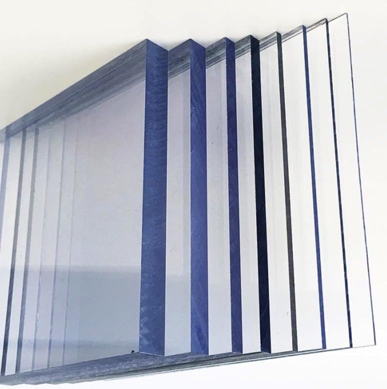 Polycarbonate Clear Plastic Sheet Glass Replacement Transparent. Weather, UV and Impact Resistant. Thermoforming, DIY and Arts. Nominal Cuts -+ .125"