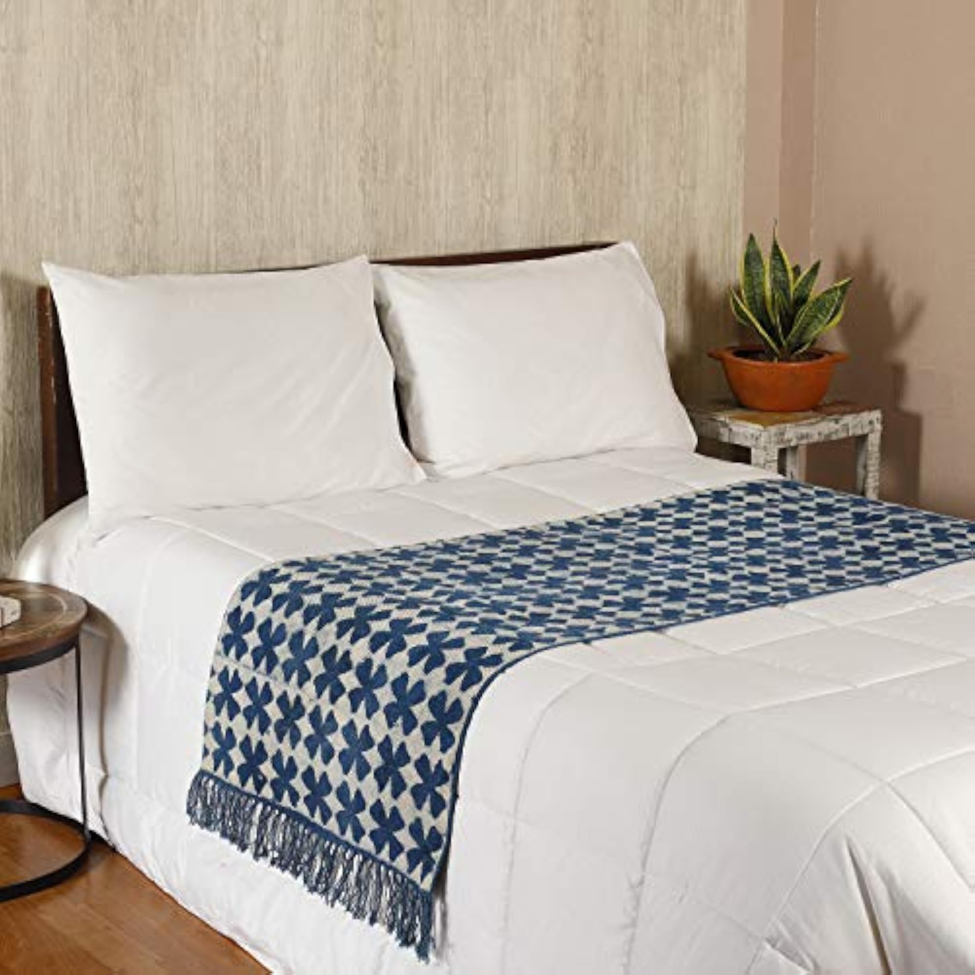 Block Printed Bed Table Runner Cotton Floor Runner Gift