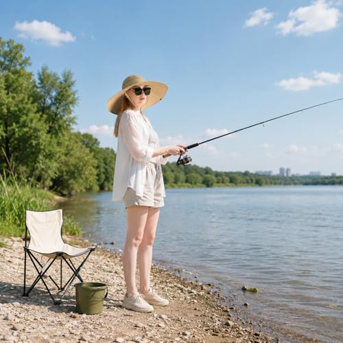 Image of Wide Brim Sun Hat for Men Women UV Protection Ventilated Summer Hats for Fishing Hiking Garden Beach