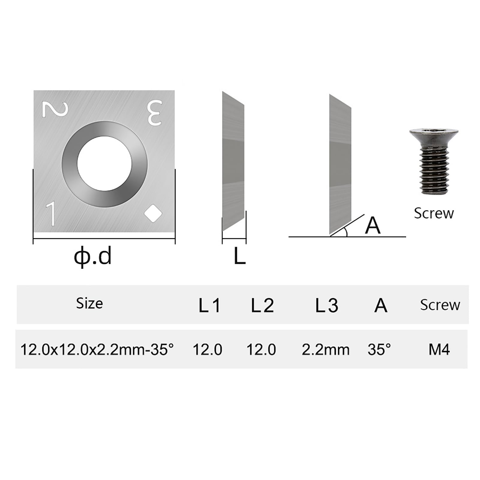 Cabezal de corte helicoidal para cepillado, cuchillas cuadradas de 12 mm, 10 cuchillas rectas de acero rápido para carpintería, cabezas de cepillado en espiral