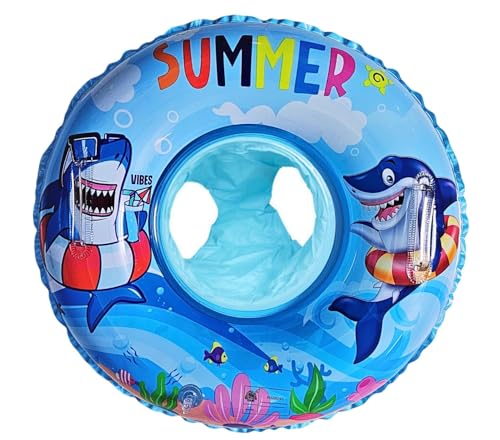 Image of Inflatable Kiddie Float | Water Baby Floater for Kids| Safe Anti-flip Diaper Style Swim Tube Rider| Swim Pool Tube for Toddlers|Multicolor Cute Swimming Pool Safety Seat (ROUND FLOAT BLUE)