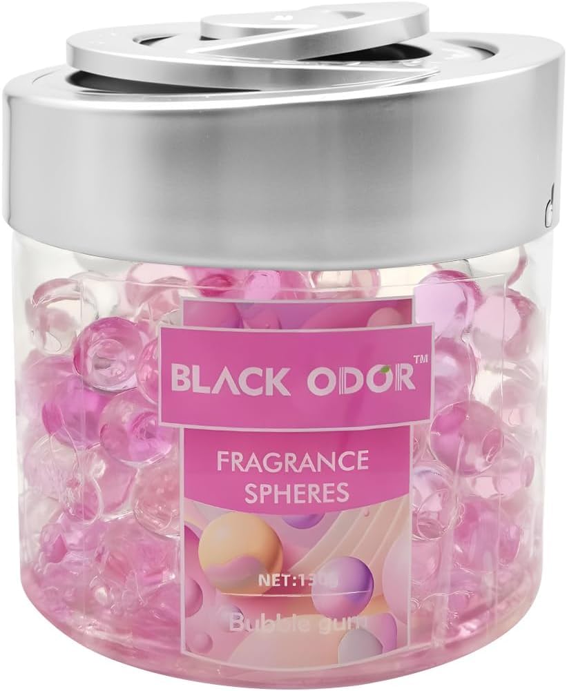 BKN Super Fragrance Black Odor Car Air Freshener B0-10| 130g Bubble Gel Balls | Long-Lasting Scent for Home, Office, Car, Bathroom & Closet | Odor Eliminator & Room Deodorizer (Bubble Gum)