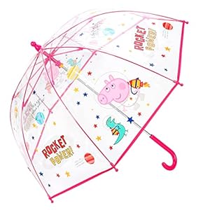 Templar Peppa Pig Dome Umbrella for Kids Childrens Boys Girls Brolly with Safety Opening