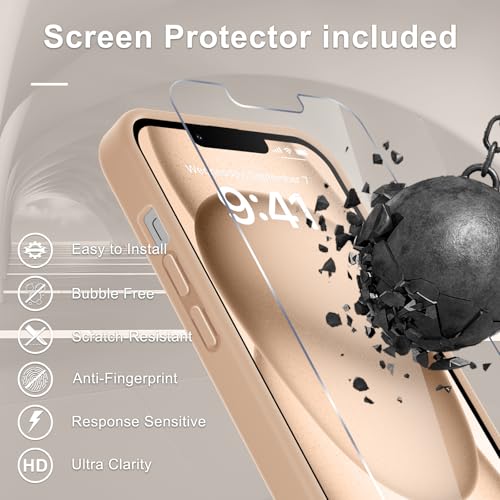 Image of YENAPOON for iPhone 13 Pro Max Case, Matte Magnetic Phone Cover [with 1 Screen Protector] [Support for MagSafe] [Shockproof Military Grade Protection] Translucent Frosted Back, Coral Pink
