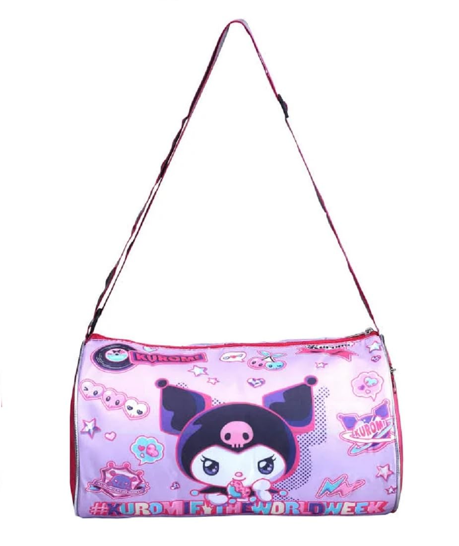Kuromi Duffel Bag for Kids, Kuromi Duffle Bag, Kurumi PicnicBag, TravellingBag, Suitable for 4 yrs-14 Yrs. (Color-Purple)-image-28