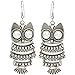 Nickel Free Articulated Owl Earrings, Swarovski Crystal, USA!, in Burnished Silver