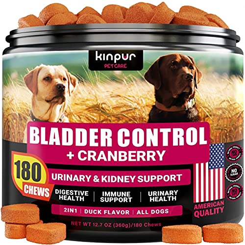 Cranberry Supplement for Dogs - Helps Improve Urinary Tract, Bladder, Kidney Health - Immune System Support - 180 Duck-Flavored Cranberry Chews for Dogs - Dog UTI Treatment for All Breeds and Ages