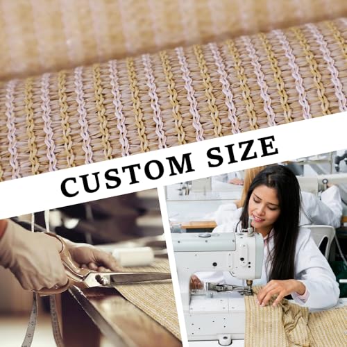 Image of Custom Size 87'' W x 96'' H Outdoor Roller Shades, Cordless Patio Roll Up Outdoor Blinds with UV Protection, Exterior Sun Shade Cloth for Porch, Gazebo, Balcony, Pergola, Wheat
