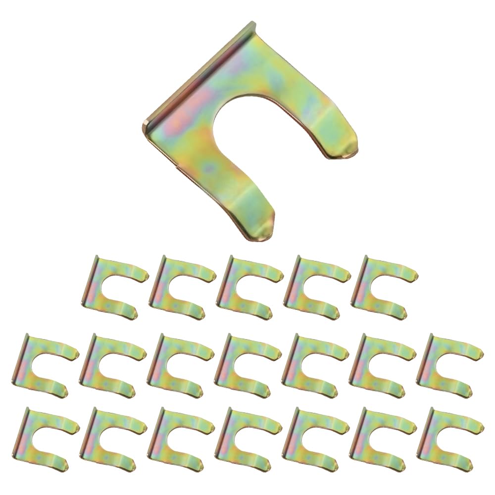20PCS Brake Line Clips with 360° Clamping Force Concentration - Metal U Shaped Brake Hose Clips Metal Brake Line Retainer Brake Cable Clip Fit for Car Truck SUV Motorcycle (20PCS)