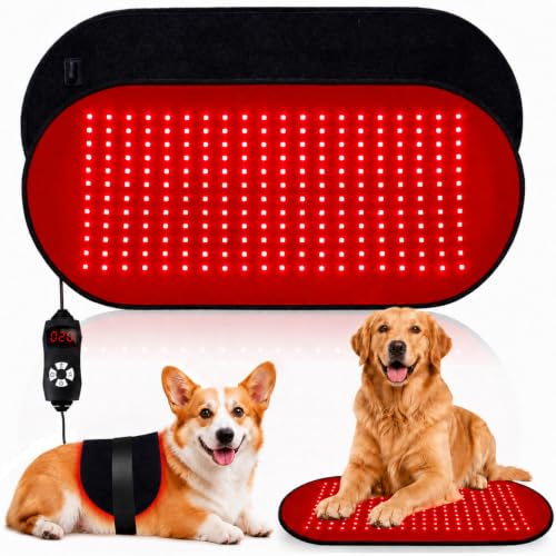 26.3*11.8 Red Light Therapy Pad for Dogs Body 240 LED Beads 660nm and 880nm Red Light Therapy for Pet Equipped with Timing Function and Controller Gifts for Men Women