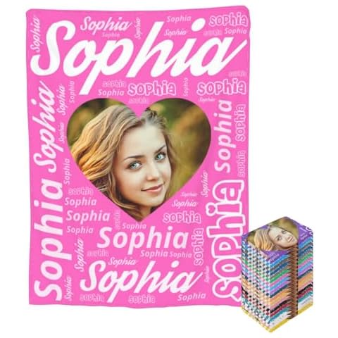 HOFMOY Personalized Kids Blanket Custom Name Blanket with Photo Picture Customizable Blanket Customized Birthday Gifts for Men Women Boyfriend Girlfriend Cover