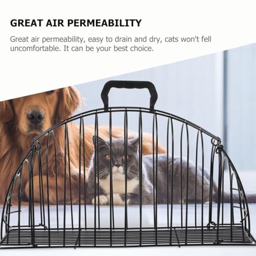 Jaula de acero inoxidable para gatos de baño resistente multiusos 8