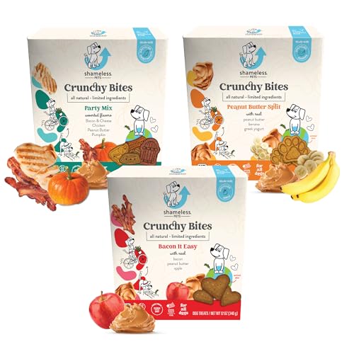 Shameless Pets Crunchy Dog Treats Variety Pack - Healthy Biscuits & Cookies for Dogs