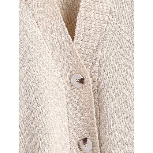 Image of ZAFUL Women's Striped Cardigan Button Up Open Front Knit Oversized Sweater