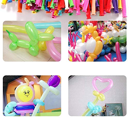 Maylai 100 Pack of Balloon Animal Kit Twisting Balloons with Pump 260 Latex Long Balloons for Christmas Party Decoration