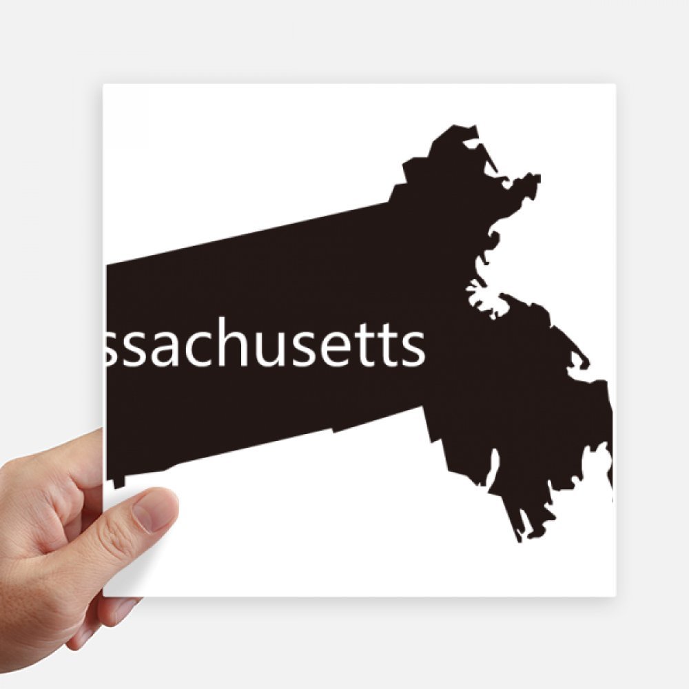 Autocollant carré Massachusetts 20cm sticker mur moto et valise