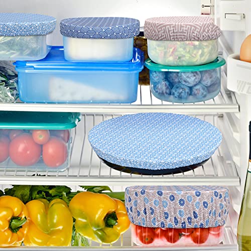 10 Pcs Reusable Fabric Bowl Covers Elastic Food Storage Container Cover Stretched Washable Bowl Dish Lid Covers For Leftovers Family Outdoor Picnic Microwave Dishes Rising Bread Proofing (Pastel) #TOP2