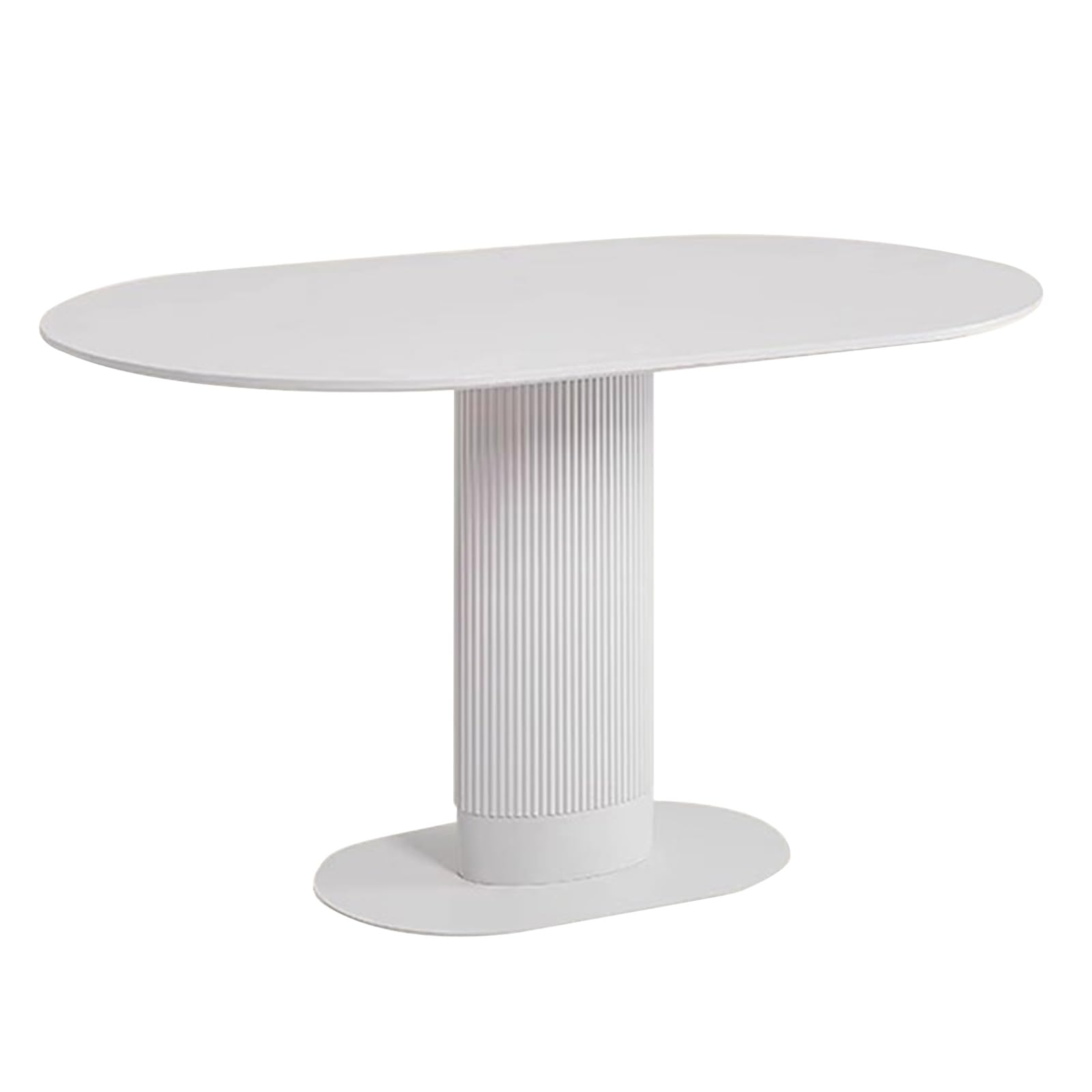 Nowoczesny owalny stół do jadalni, 120 cm, wiejski stół kuchenny z metalową podstawą na cokole, stylowa konsola do salonu, kawiarni i sali konferencyjnej, trwały i elegancki design