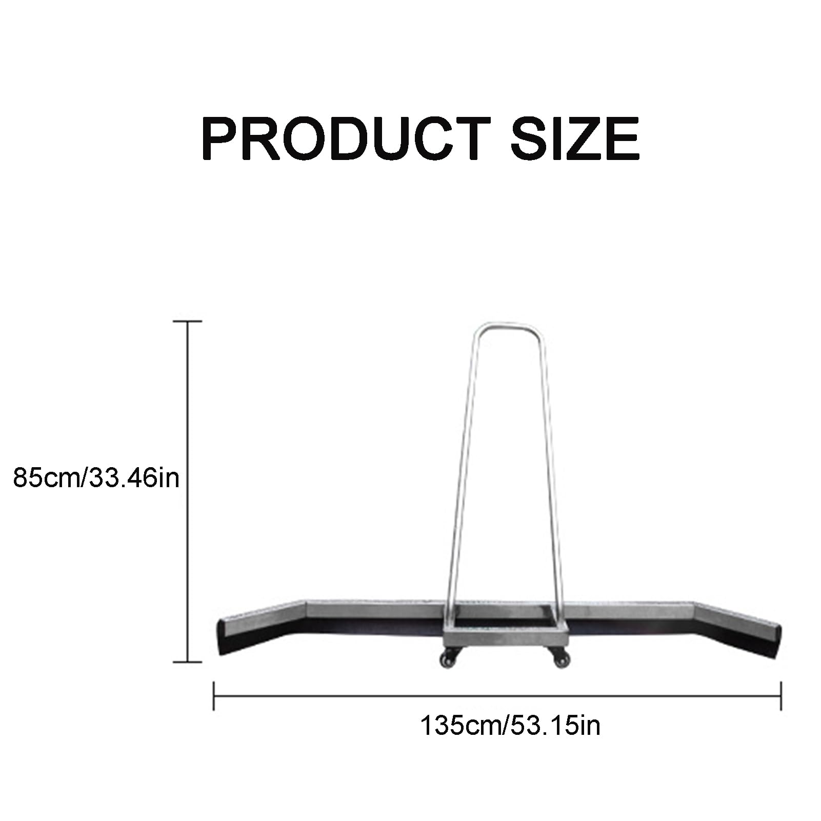 Rascador de Cancha de Tenis de Acero Inoxidable de 135 cm - Limpiador Comercial de Suelos con Ruedas 360°, Mango Largo y Tiras de EVA Reemplazables para Canchas Interiores/Exteriores