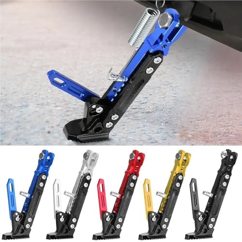 Support de stationnement moto avec béquille réglable portable à roues - 4