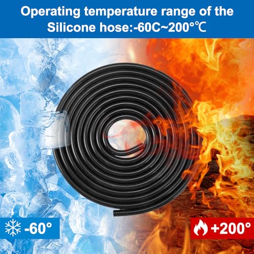 Unterdruckschlauch - Schwarz, 3 Meter Länge, Manguito de Vacio 3mm, Alto Rendimiento Línea de Tubo de Vacío de Alta Temperatura, Tubo De Silicona De Vacío Universal Para Coche para Coche, Aire o Agua