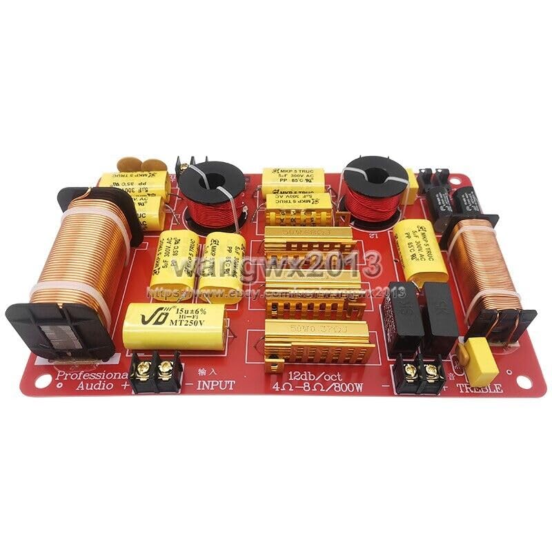1x 600W 3 Way 3 Unit Speaker Frequency Divider Car Audio Crossover Filters