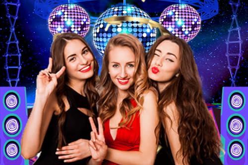 Disco Backdrop 7 x 5 ft Retro Glow Party miniatura 2