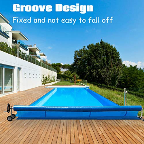 Nollapo Aluminum Solar Swimming Inground Pool Cover Reel Set, Up to 22-Feet Wide x 40-Feet Length - Thumbnail 7