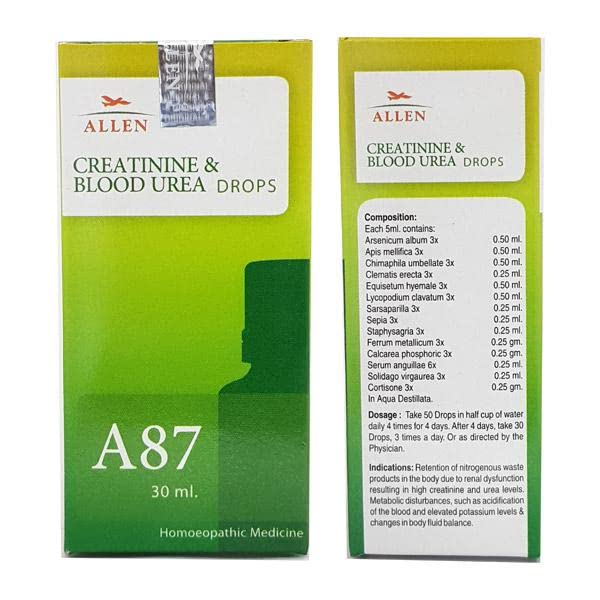 Allen A87 Creatinine & Blood Urea Drop - 30 ml (Pack of 2) (B0CFJTYYLB) Amazon Price History, Amazon Price Tracker