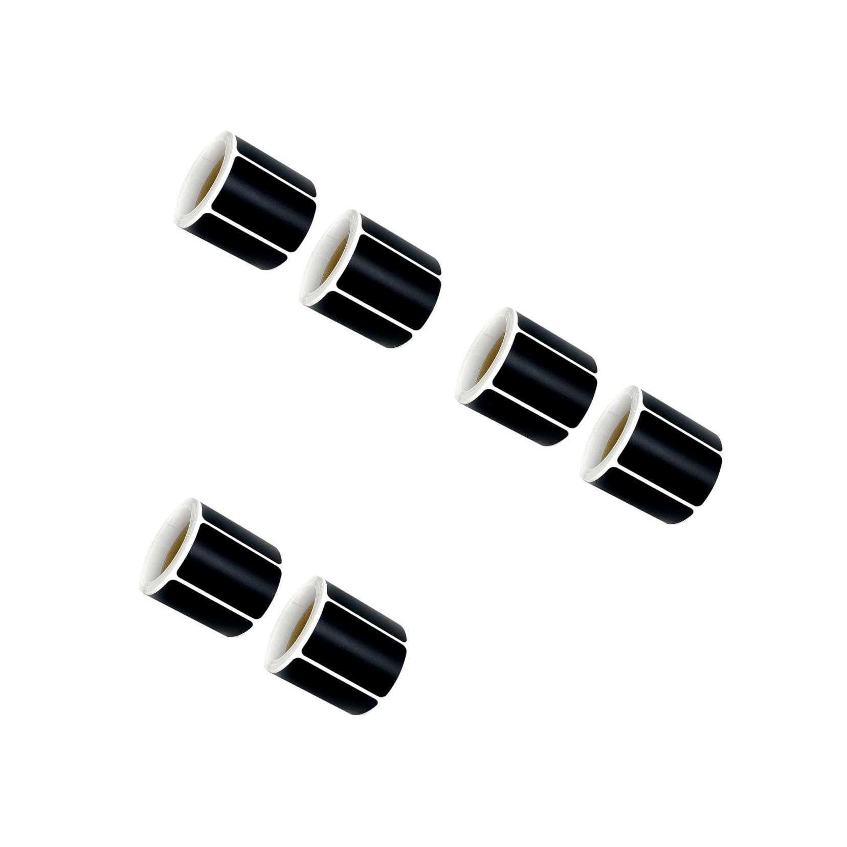 Angoily 6 Rollen Wasserfeste PVC Klebeetiketten für Gewürzgläser und Flaschen Selbstklebende Kreidetafelschilder Abwischbare Aufkleber für Küchenbehälter und Vorratsorganisation