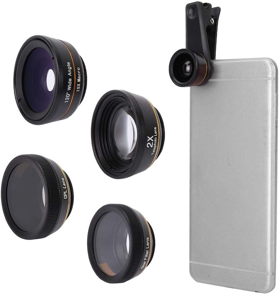 Up To 60% OFF Phone Camera Lens, 6 in 1 Phone Lens kit-Fisheye Lens + Macro Lens + Wide Angle Lens+Zoom Lens + Polarization Lens+ Starlight Lens,Clip on Cell Phone Lens Kits for Smartphones