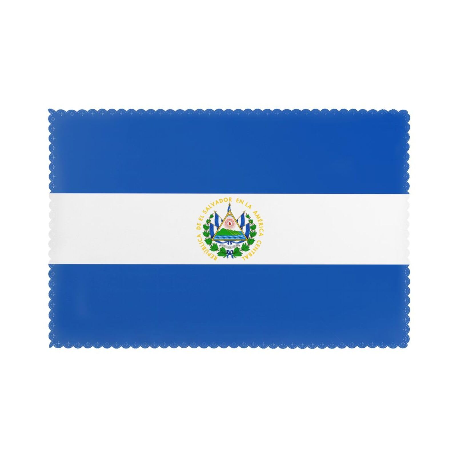 El Salvador Placemats Set of 6-Washable Heat Resistant Dining Table Mats, Non Slip Kitchen Table Decor for Daily Use