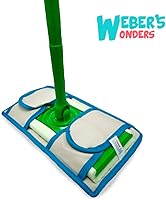 Vista 7 de Paquete de 4 almohadillas de microfibra Weber's Wonders para trapeador, lavables, reutilizables, duraderas, compatibles con cabezales Swiffer
