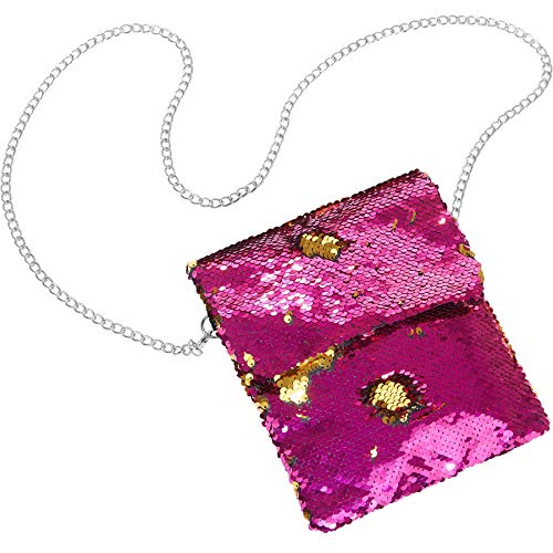 dressforfun 900654 Pailletten Handtasche, Damen Glitzer Party Umhängetasche mit Wendepailletten - Diverse Farben - (Pink | Nr. 303288) Cover