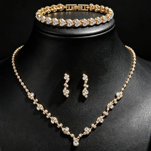 Juego de joyas de boda con cristales facetados de diseño exclusivo 3