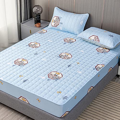 FCLDESHOP Sabana Bajera Ajustable Cama,Sábana Bajera Acolchada Protector de colchón Grueso Cepillado Agradable a la Piel, sábana para colchón de 12 "/30 cm de Profundidad, Panda, 90x200 cm * 30 cm